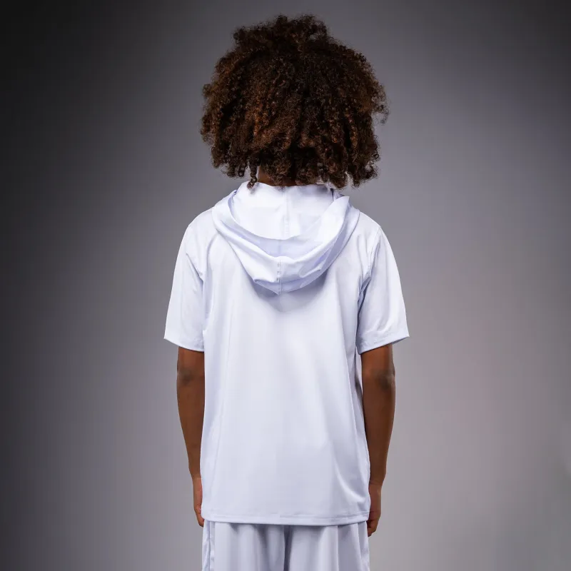 Venum Elite Kids Personalized Short Sleeve Dry-Tech Hoodie - White - Image 4