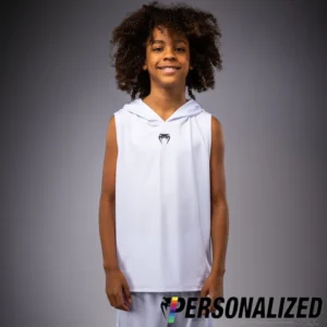 Venum Elite Kids Personalized Sleeveless Dry-Tech Hoodie - White