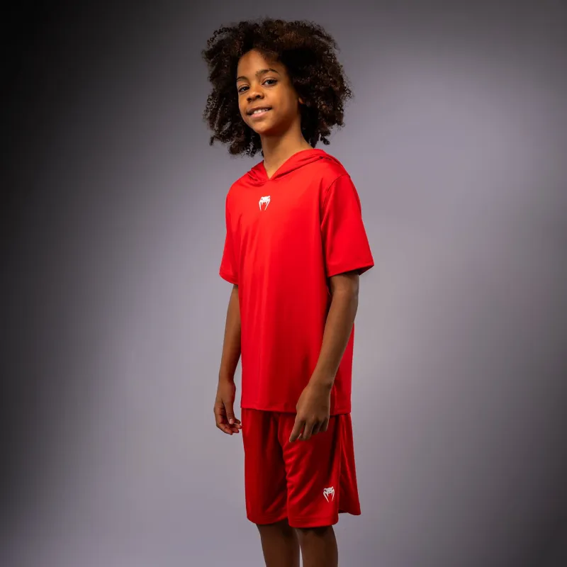 Venum Elite Kids Short Sleeve Dry-Tech Hoodie - Red - Image 2