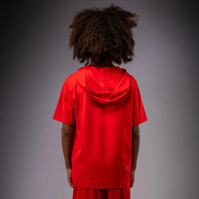 Venum Elite Kids Short Sleeve Dry-Tech Hoodie - Red - Image 3