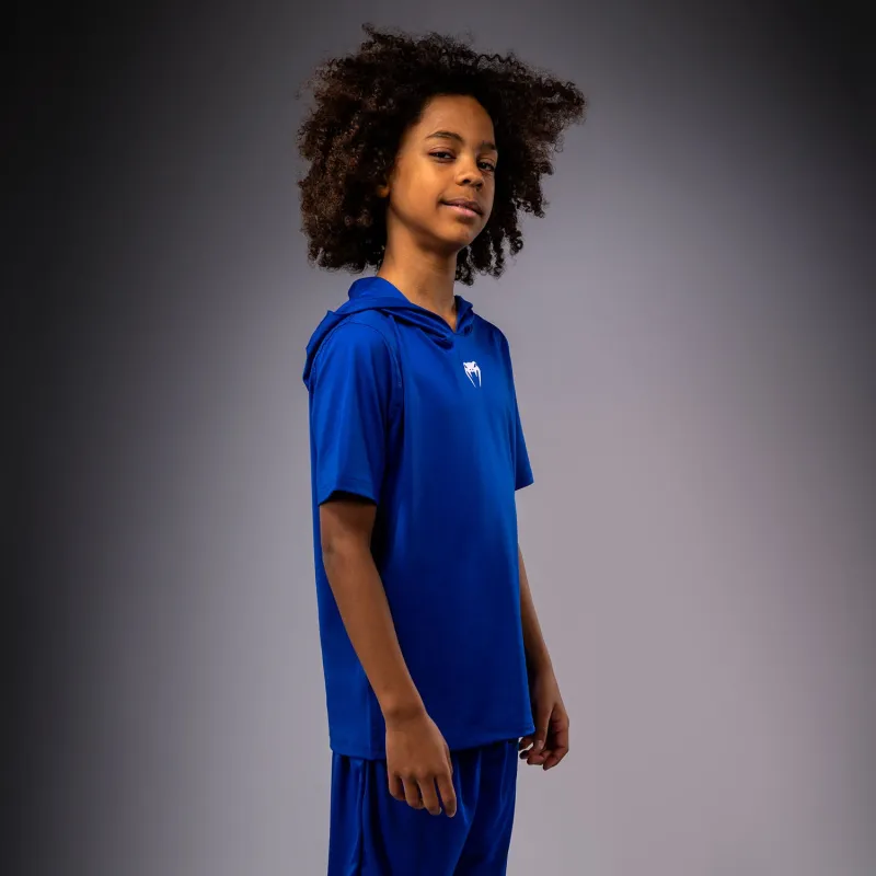 Venum Elite Kids Short Sleeve Dry-Tech Hoodie - Royal Blue - Image 2