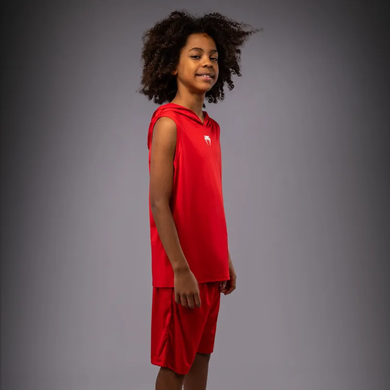 Venum Elite Kids Sleeveless Dry-Tech Hoodie - Red - Image 2