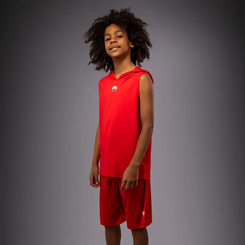 Venum Elite Kids Sleeveless Dry-Tech Hoodie - Red - Image 3