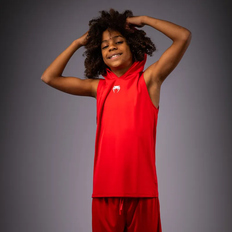 Venum Elite Kids Sleeveless Dry-Tech Hoodie - Red - Image 4