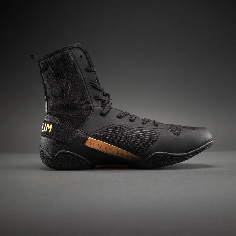Venum Elite Neo Boxing Shoes - Black/Gold - Image 3