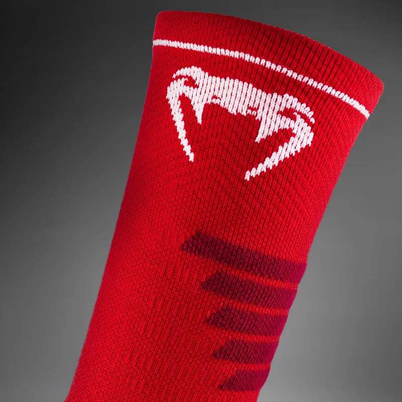 Venum Elite Performance Crew Socks - Red/White - Image 3