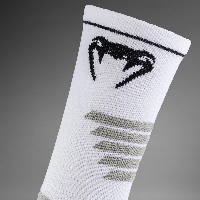 Venum Elite Performance Crew Socks - White/Black - Image 3