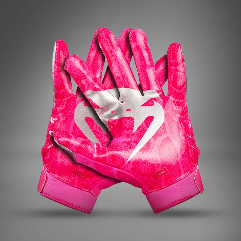 Venum Elite Personalized Football Gloves - Neon Pink/Silver - Image 5