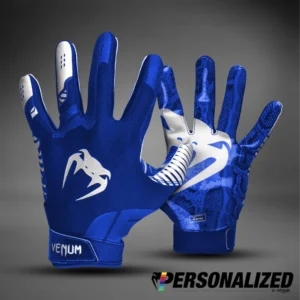 Venum Elite Personalized Football Gloves - Royal Blue/Silver