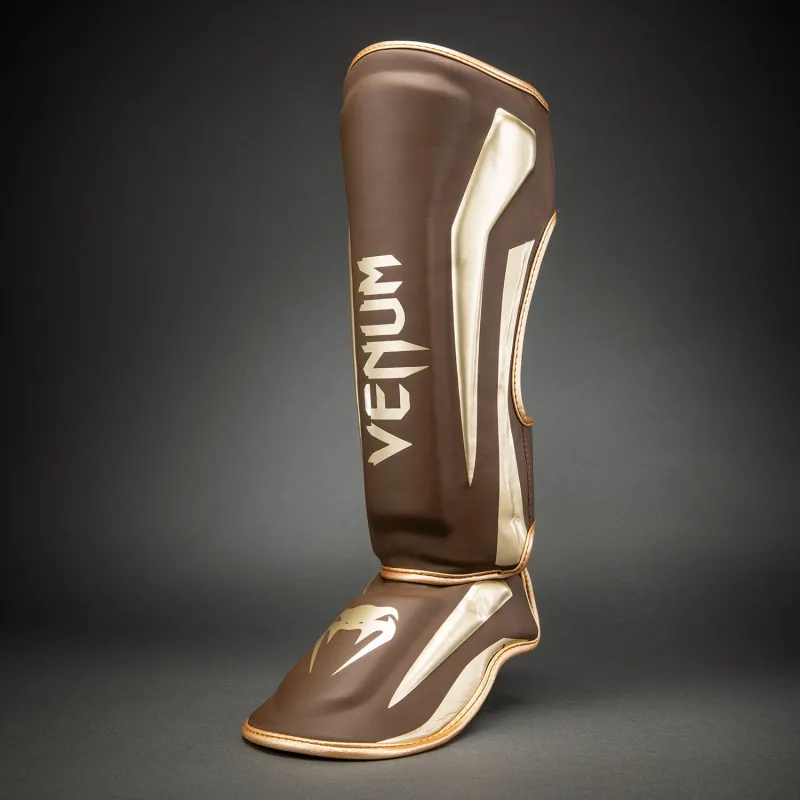 Venum Elite Shin Guards - Dark Brown - Image 2