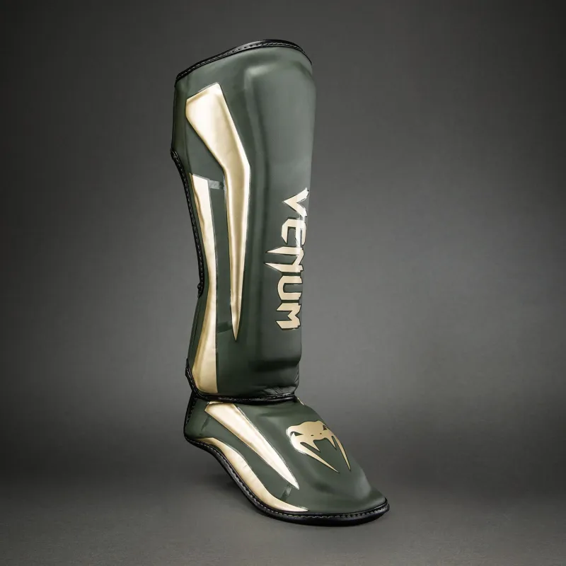 Venum Elite Shin Guards - Khaki - Image 2