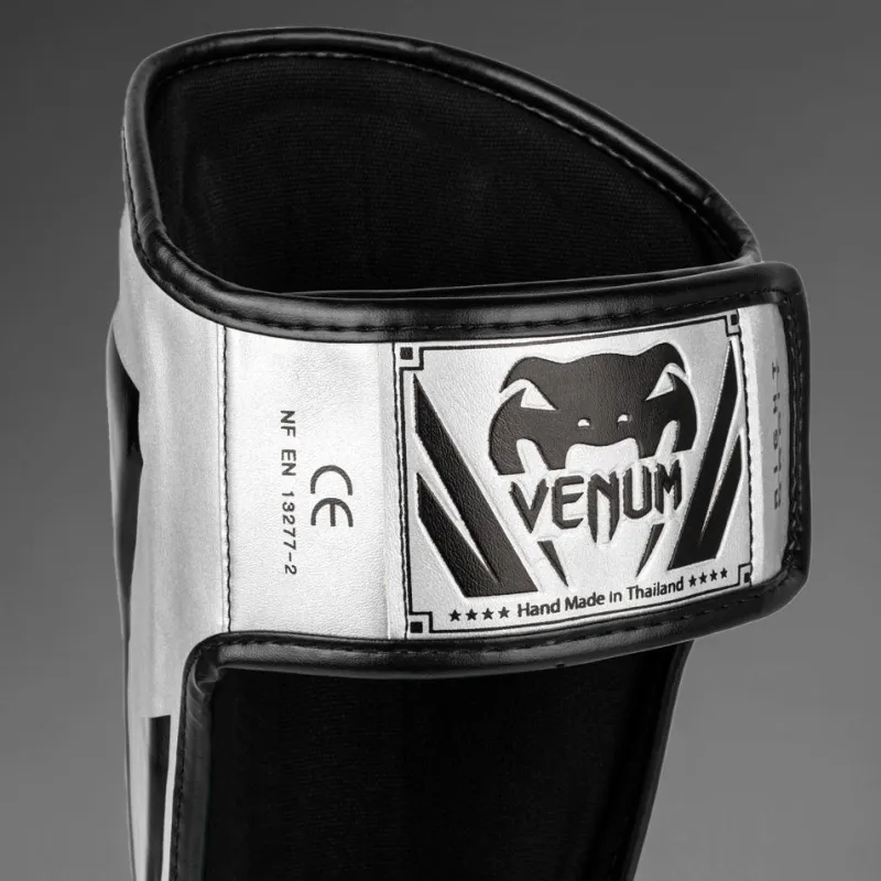 Venum Elite Standup Shinguards - Silver/Black - Image 5