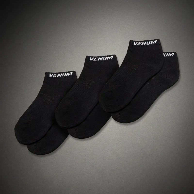 Venum Essential Ankle Socks (Set of 3 pairs) - Black/White - Image 2