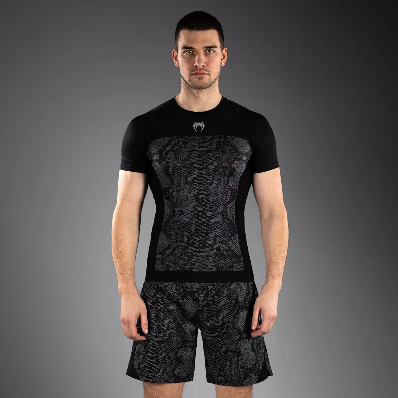 Venum G-Fit Scales Short Sleeve Rashguard - Black/ Charcoal Grey