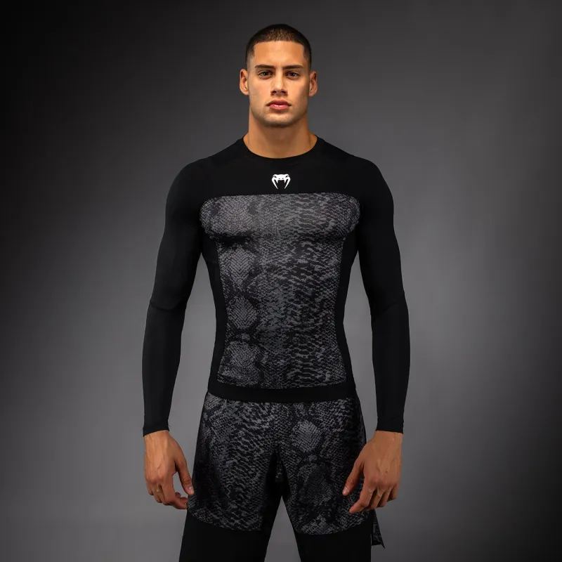 Venum G-Fit Scales Long Sleeve Rashguard - Black/ Charcoal Grey