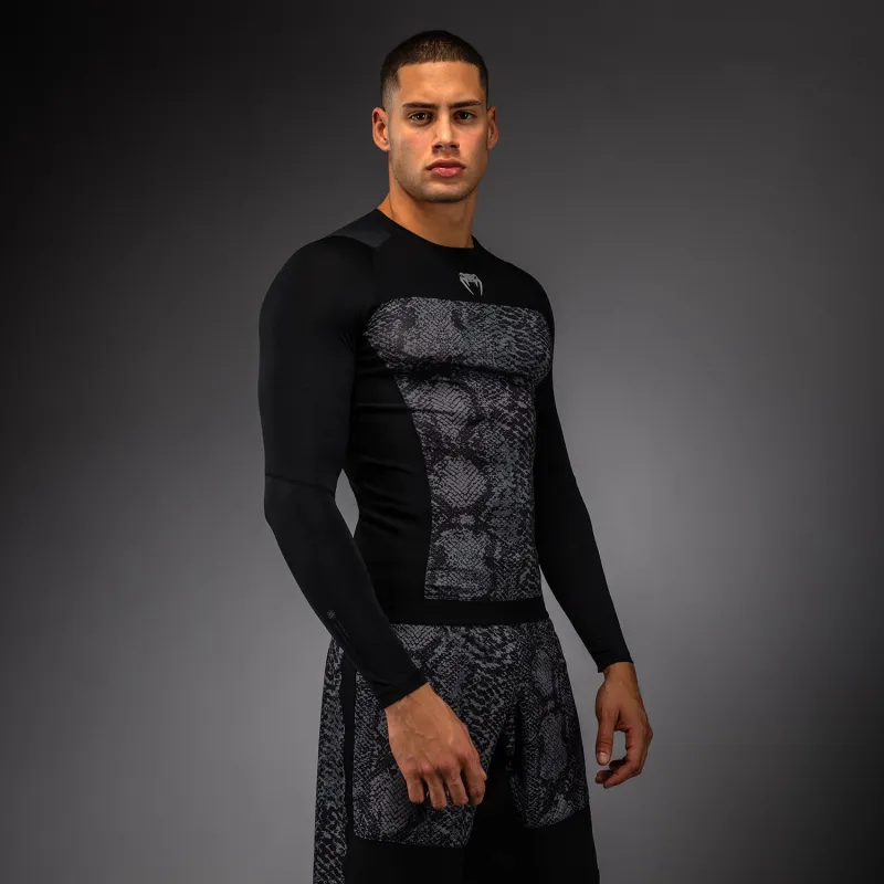 Venum G-Fit Scales Long Sleeve Rashguard - Black/ Charcoal Grey - Image 2