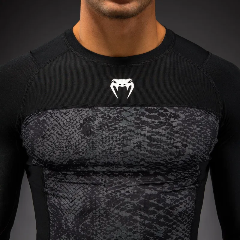 Venum G-Fit Scales Long Sleeve Rashguard - Black/ Charcoal Grey - Image 4