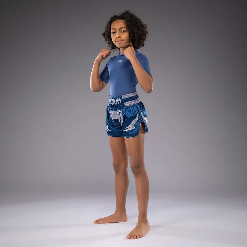 Venum Inferno Kids Muay Thai Shorts - Blue - Image 4