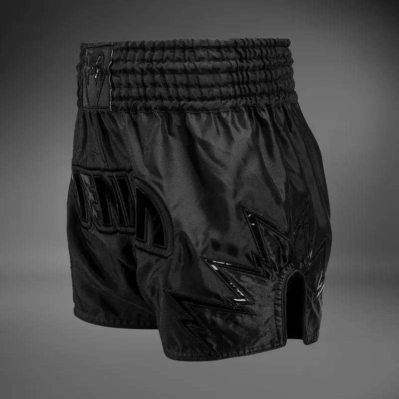 Venum Inferno Muay Thai Shorts - Black/Black - Image 2