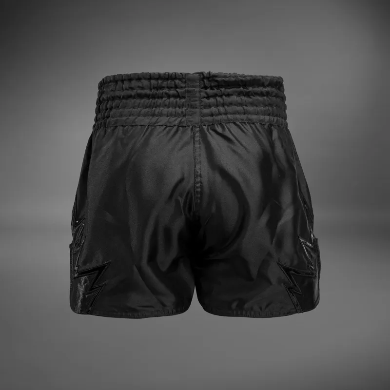 Venum Inferno Muay Thai Shorts - Black/Black - Image 3