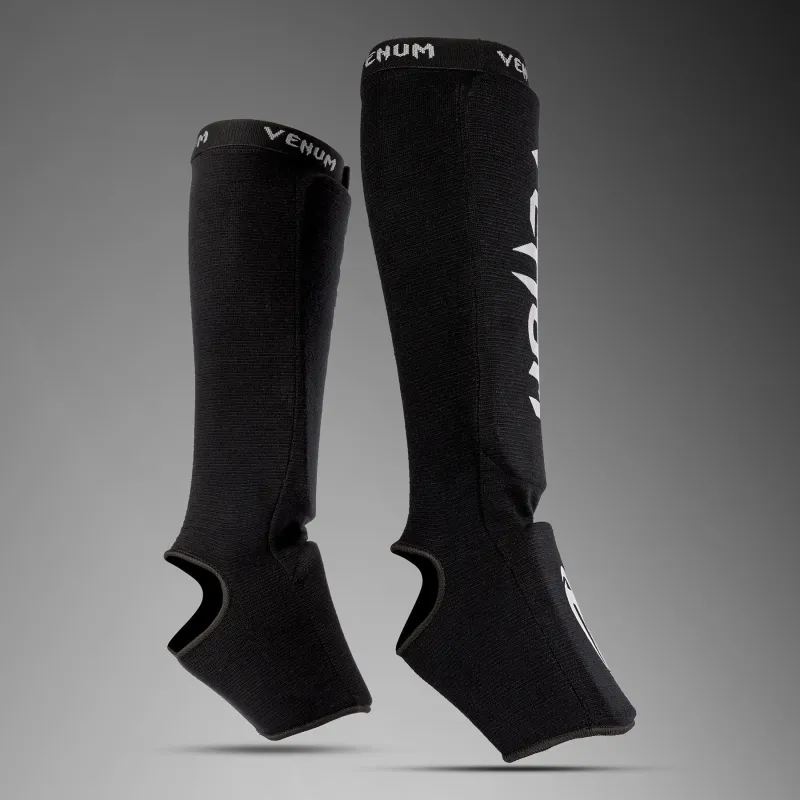 Venum Kontact Shin Guards - Black/Silver - Image 2
