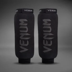 Venum Kontact Shin Guards Without Foot - Black/Black