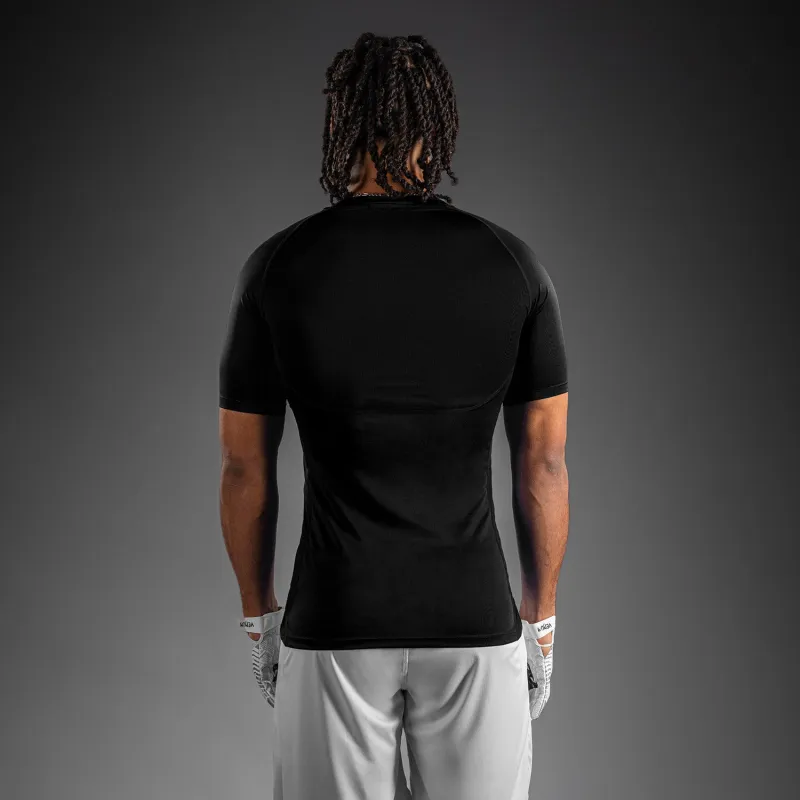Venum Lineup Half Sleeve Compression Shirt - Black/White - Image 4