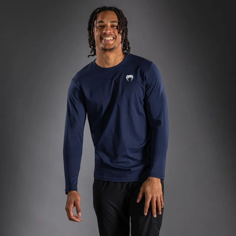 Venum Lineup Personalized Long Sleeve T-Shirt Navy - Blue/White - Image 4