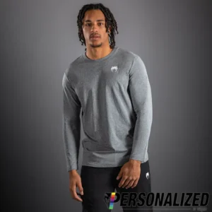 Venum Lineup Personalized Long Sleeve T-Shirt Grey - Heather/White