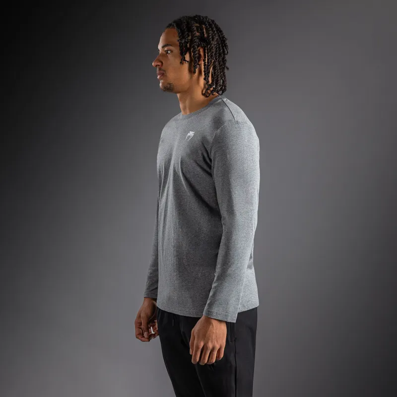 Venum Lineup Personalized Long Sleeve T-Shirt Grey - Heather/White - Image 2