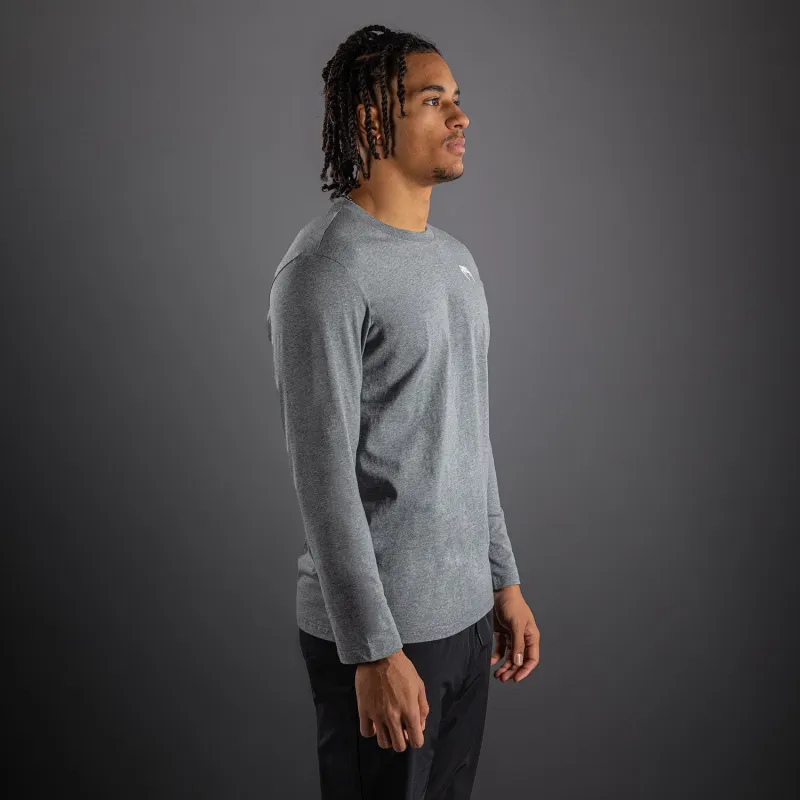 Venum Lineup Personalized Long Sleeve T-Shirt Grey - Heather/White - Image 3
