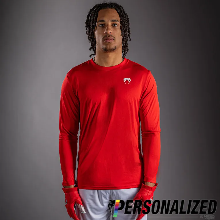 Venum Lineup Personalized Performance Long Sleeve T-Shirt - Red/White