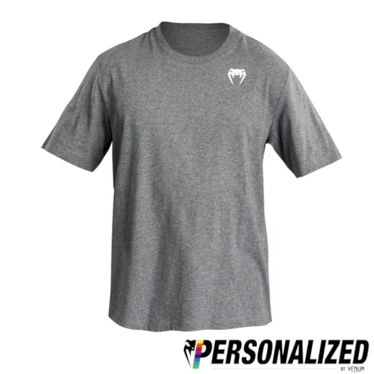 Venum Lineup Youth Personalized Short Sleeve T-Shirt - Heather Grey/White