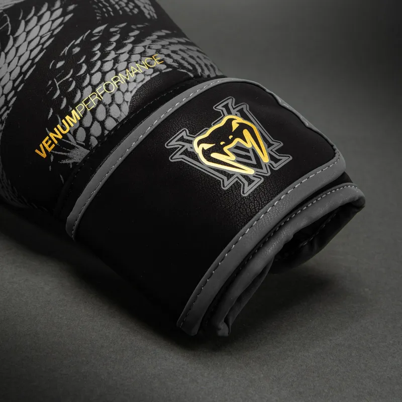 Venum Matupa Boxing Gloves - Black/Grey/Gold - Image 4