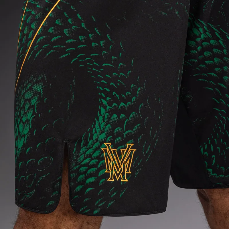 Venum Matupa Fightshorts - Black/Green/Gold - Image 4