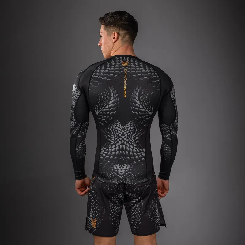 Venum Matupa Long Sleeve Rashguard - Black/Grey/Gold - Image 5