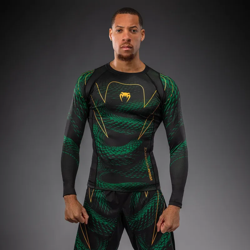Venum Matupa Long Sleeve Rashguard - Black/Green/Gold