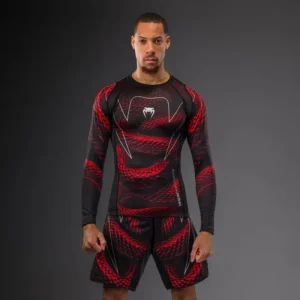 Venum Matupa Long Sleeve Rashguard - Black/Red/Silver