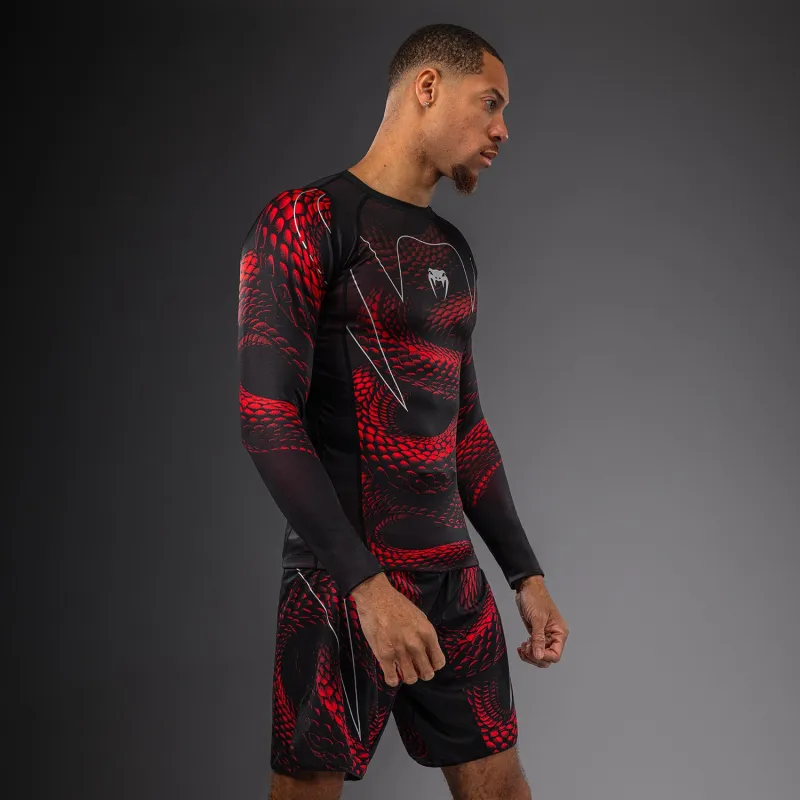 Venum Matupa Long Sleeve Rashguard - Black/Red/Silver - Image 3