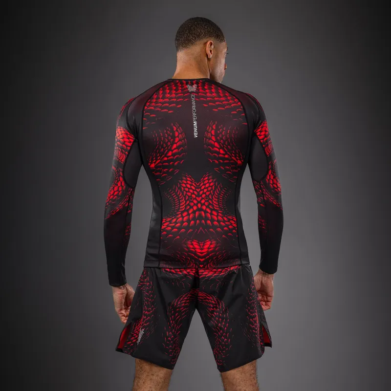 Venum Matupa Long Sleeve Rashguard - Black/Red/Silver - Image 4