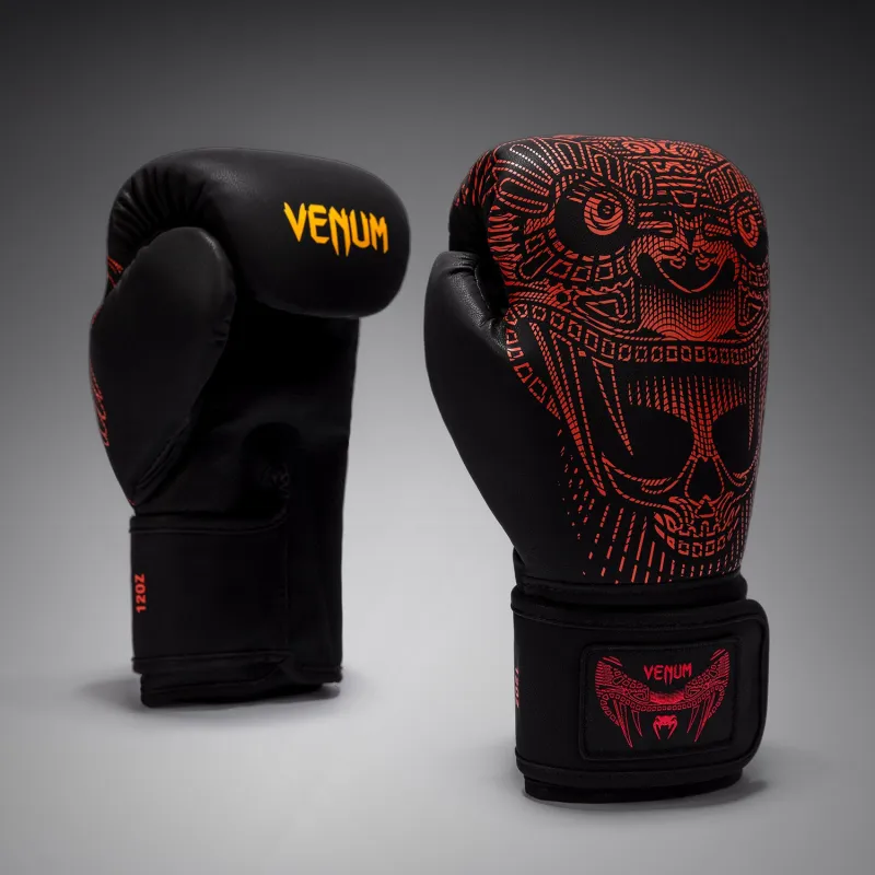 Venum Quetzal Fury Boxing Gloves - Black/Fury Red/ Tangerine - Image 2