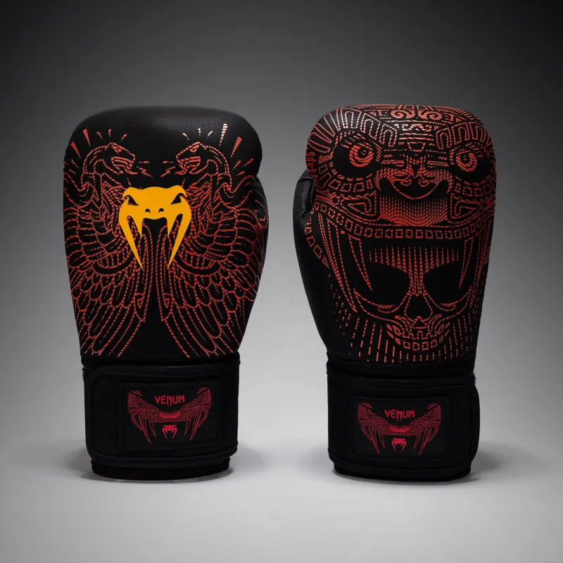 Venum Quetzal Fury Boxing Gloves - Black/Fury Red/ Tangerine - Image 3