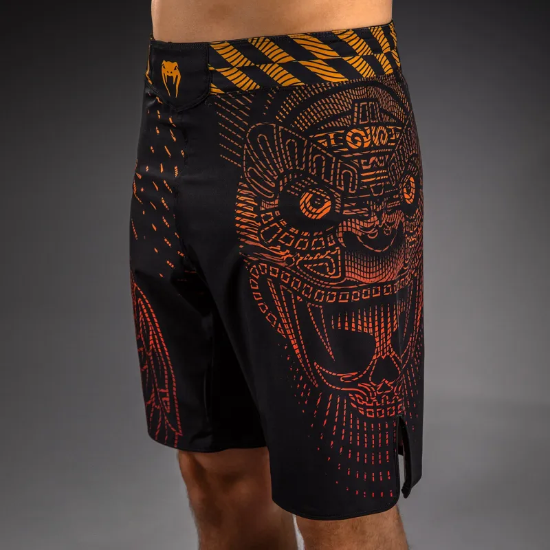Venum Quetzal Fury Fightshorts - Black/Fury Red/ Tangerine - Image 4