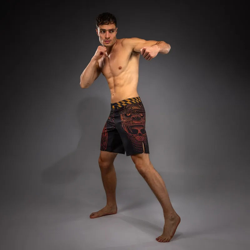 Venum Quetzal Fury Fightshorts - Black/Fury Red/ Tangerine - Image 5