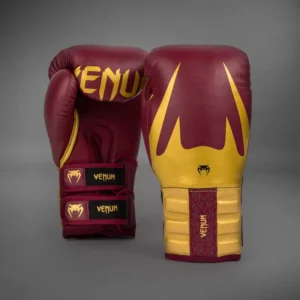 Venum Reverso Boxing Gloves - Cherry Red/Gold