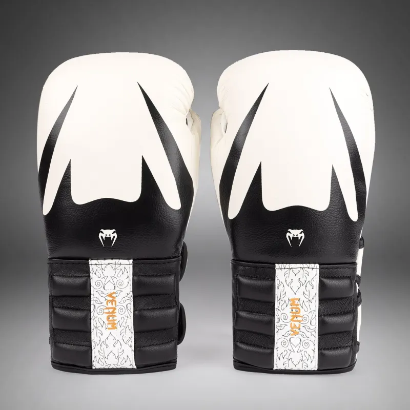Venum Reverso Boxing Gloves - Snow White/Black - Image 2