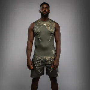 Venum Serpenti Sleeveless Rashguard - Khaki/Bronze/Ivory