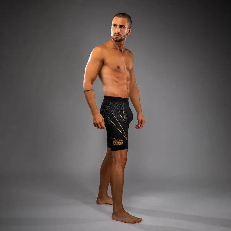 Venum Serpenti Vale Tudo Shorts - Black/Silver/Gold - Image 2