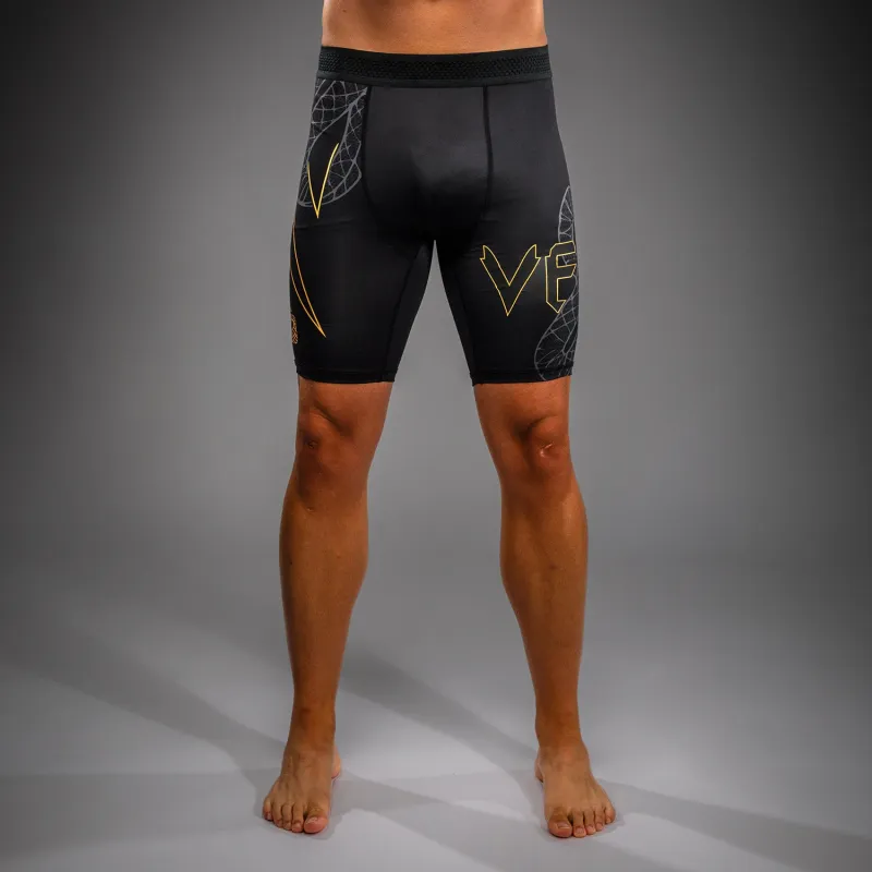 Venum Serpenti Vale Tudo Shorts - Black/Silver/Gold - Image 3