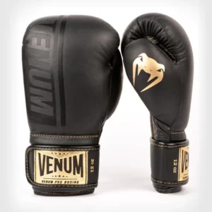 Venum Shield Pro Boxing Gloves Velcro - Black/Black-Gold